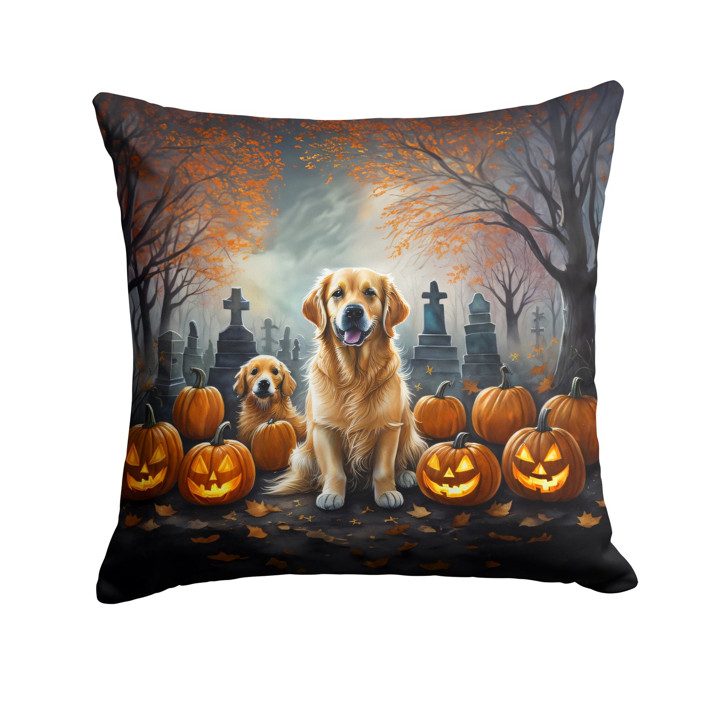 Buy this Golden Retriever Spooky Halloween Throw Pillow