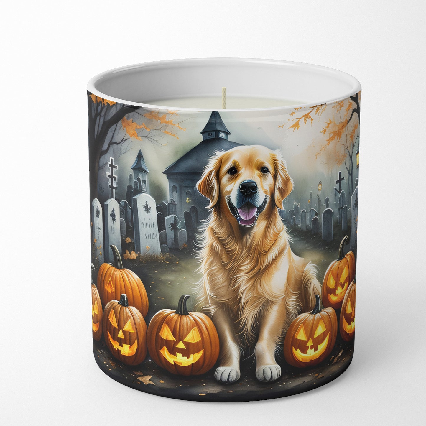 Golden Retriever Spooky Halloween Decorative Soy Candle