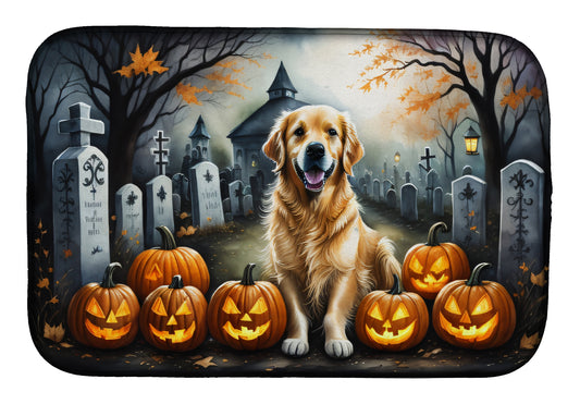 Buy this Golden Retriever Spooky Halloween Dish Drying Mat