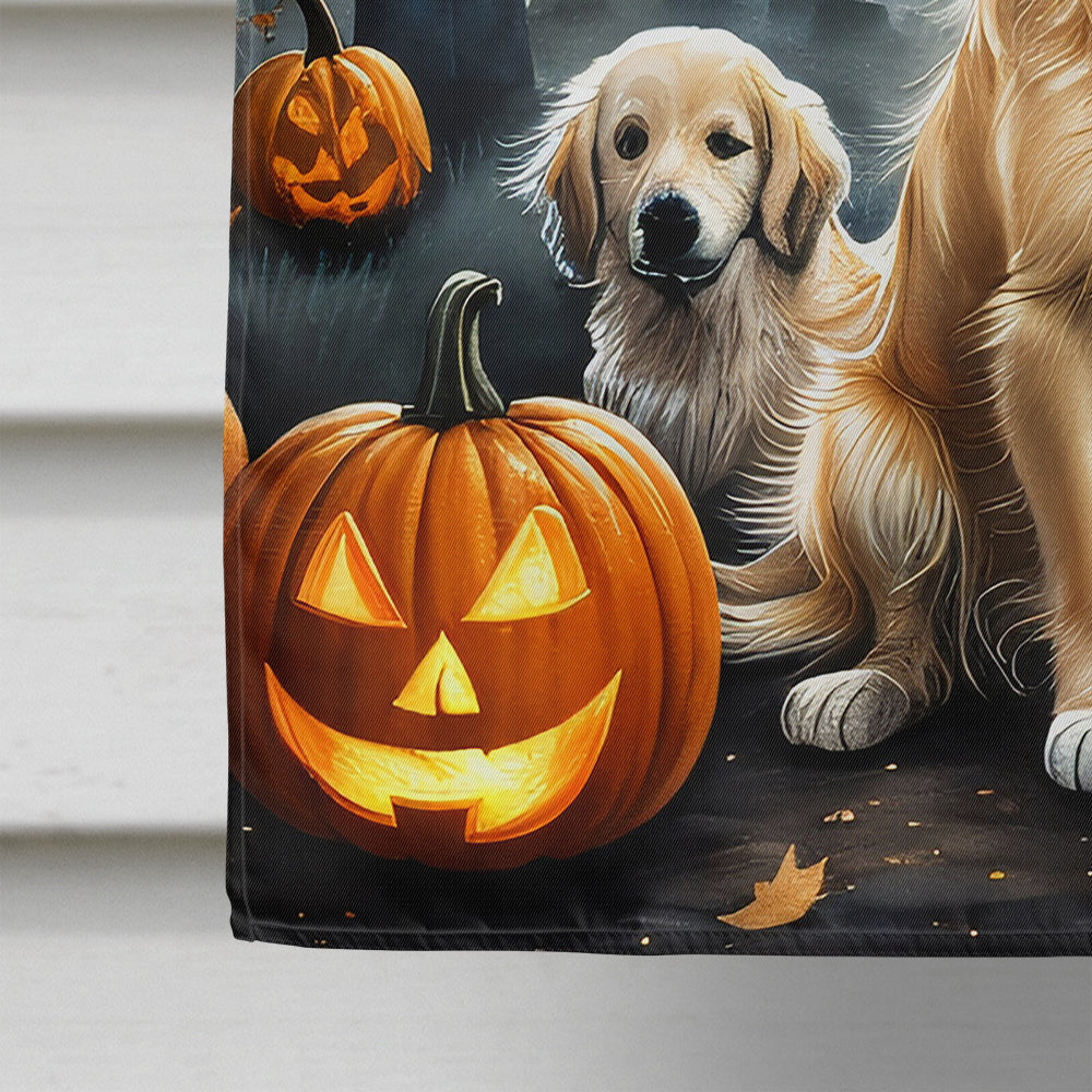 Golden Retriever Spooky Halloween House Flag