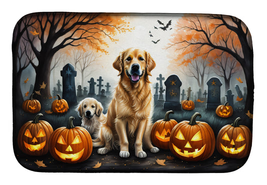 Buy this Golden Retriever Spooky Halloween Dish Drying Mat