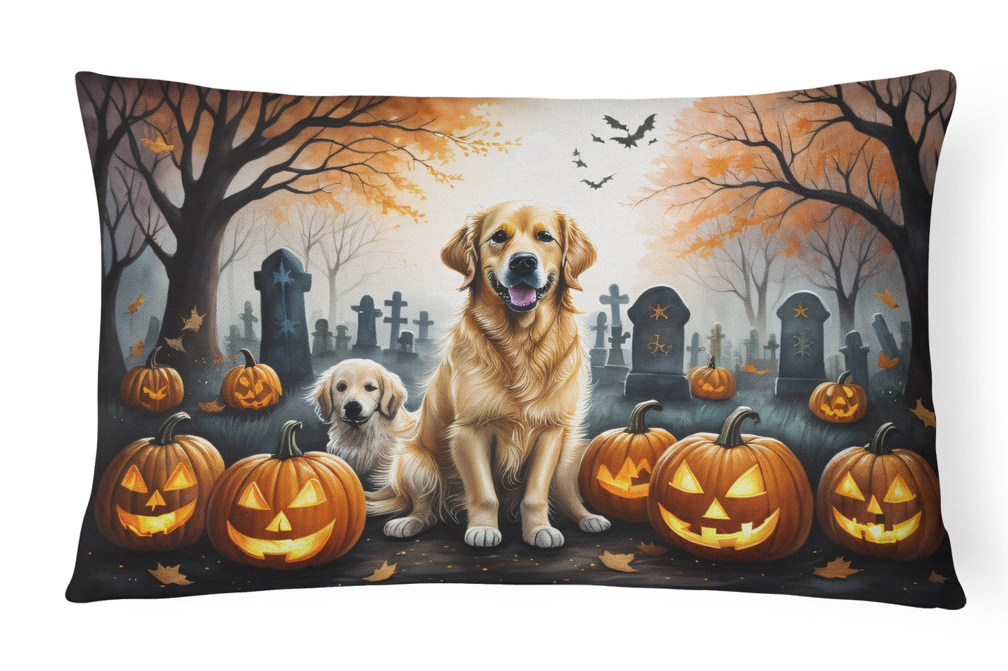 Buy this Golden Retriever Spooky Halloween Throw Pillow