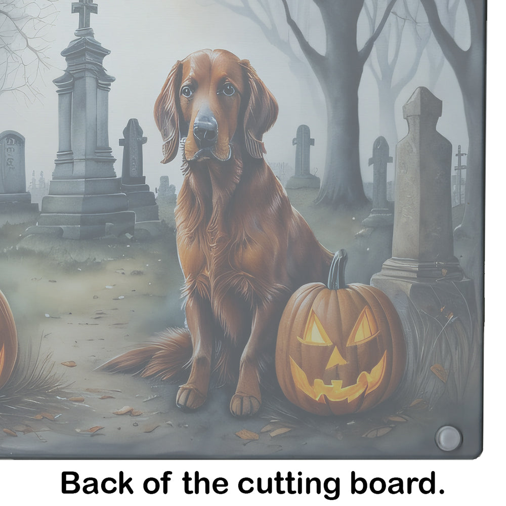 Irish Setter Spooky Halloween Glass Cutting Board