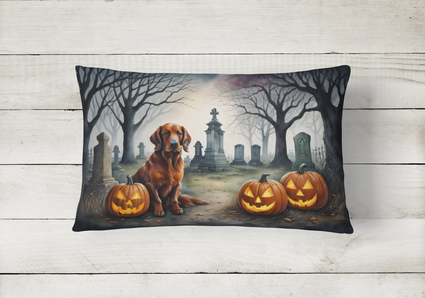 Irish Setter Spooky Halloween Throw Pillow