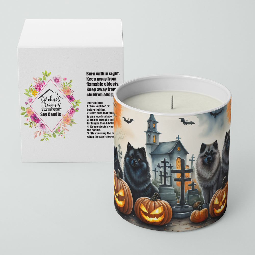 Keeshond Spooky Halloween Decorative Soy Candle