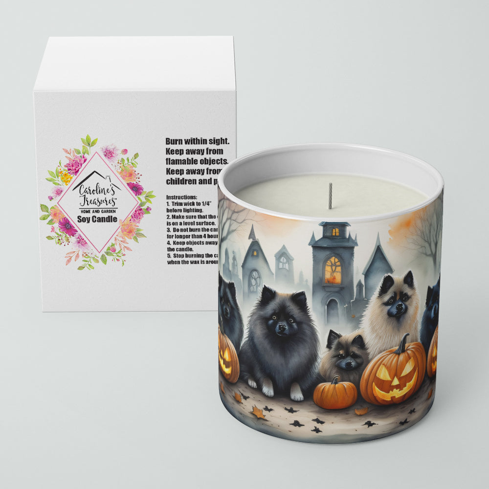 Keeshond Spooky Halloween Decorative Soy Candle