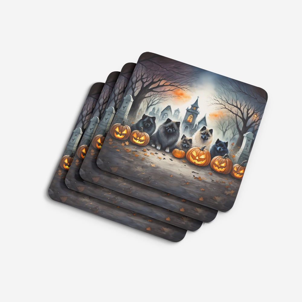 Keeshond Spooky Halloween Foam Coasters
