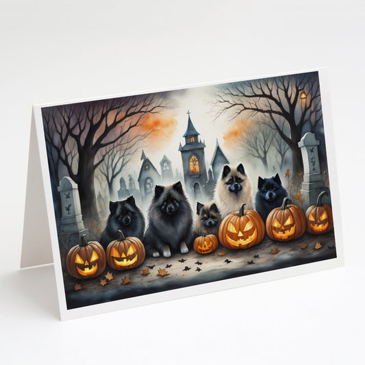 Buy this Keeshond Spooky Halloween Greeting Cards and Envelopes Pack of 8
