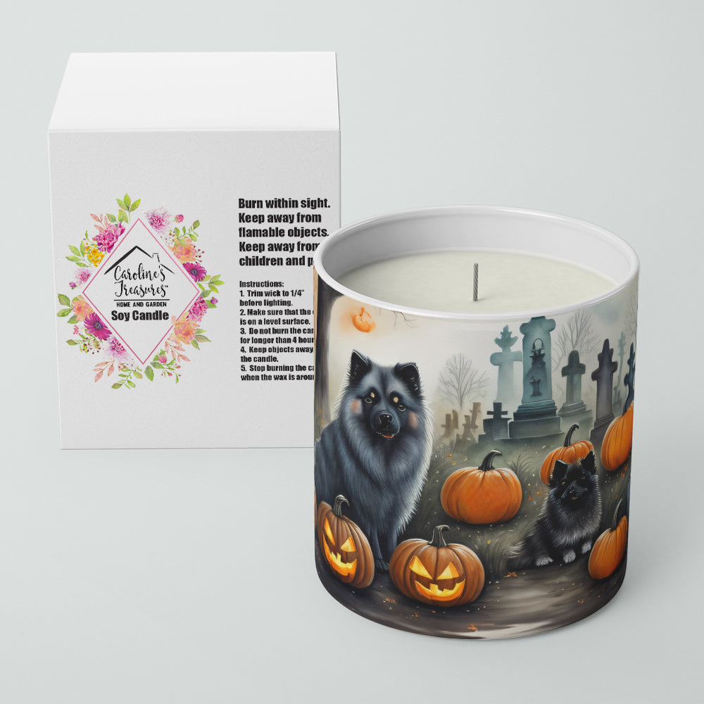 Keeshond Spooky Halloween Decorative Soy Candle