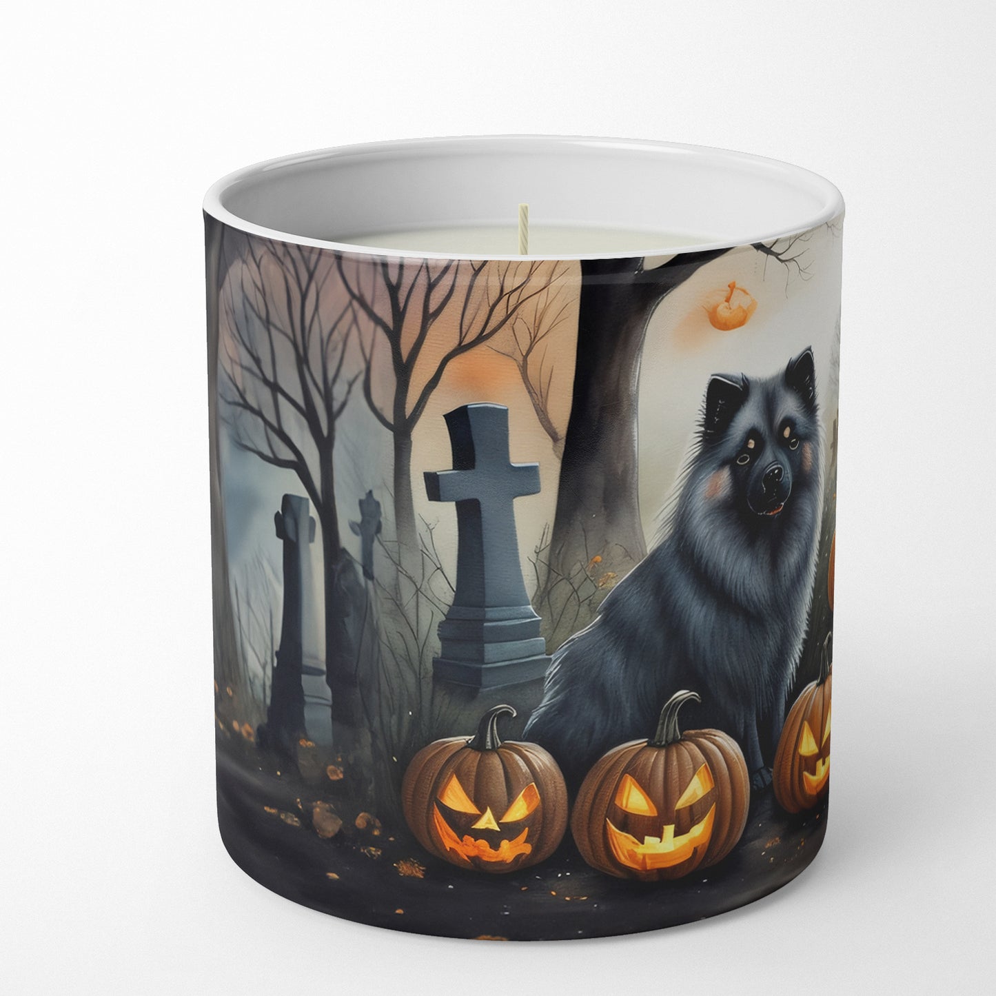 Buy this Keeshond Spooky Halloween Decorative Soy Candle