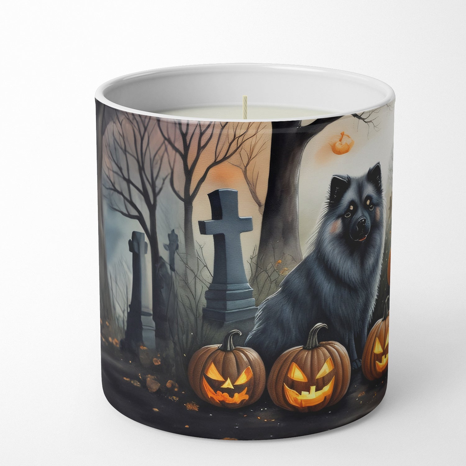 Buy this Keeshond Spooky Halloween Decorative Soy Candle