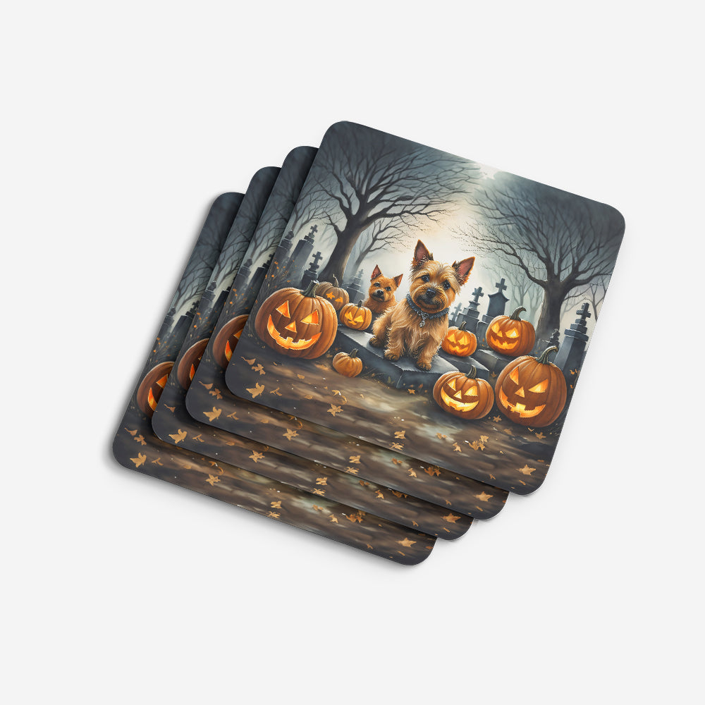 Norwich Terrier Spooky Halloween Foam Coasters