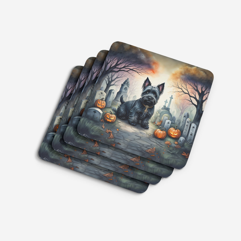 Scottish Terrier Spooky Halloween Foam Coasters