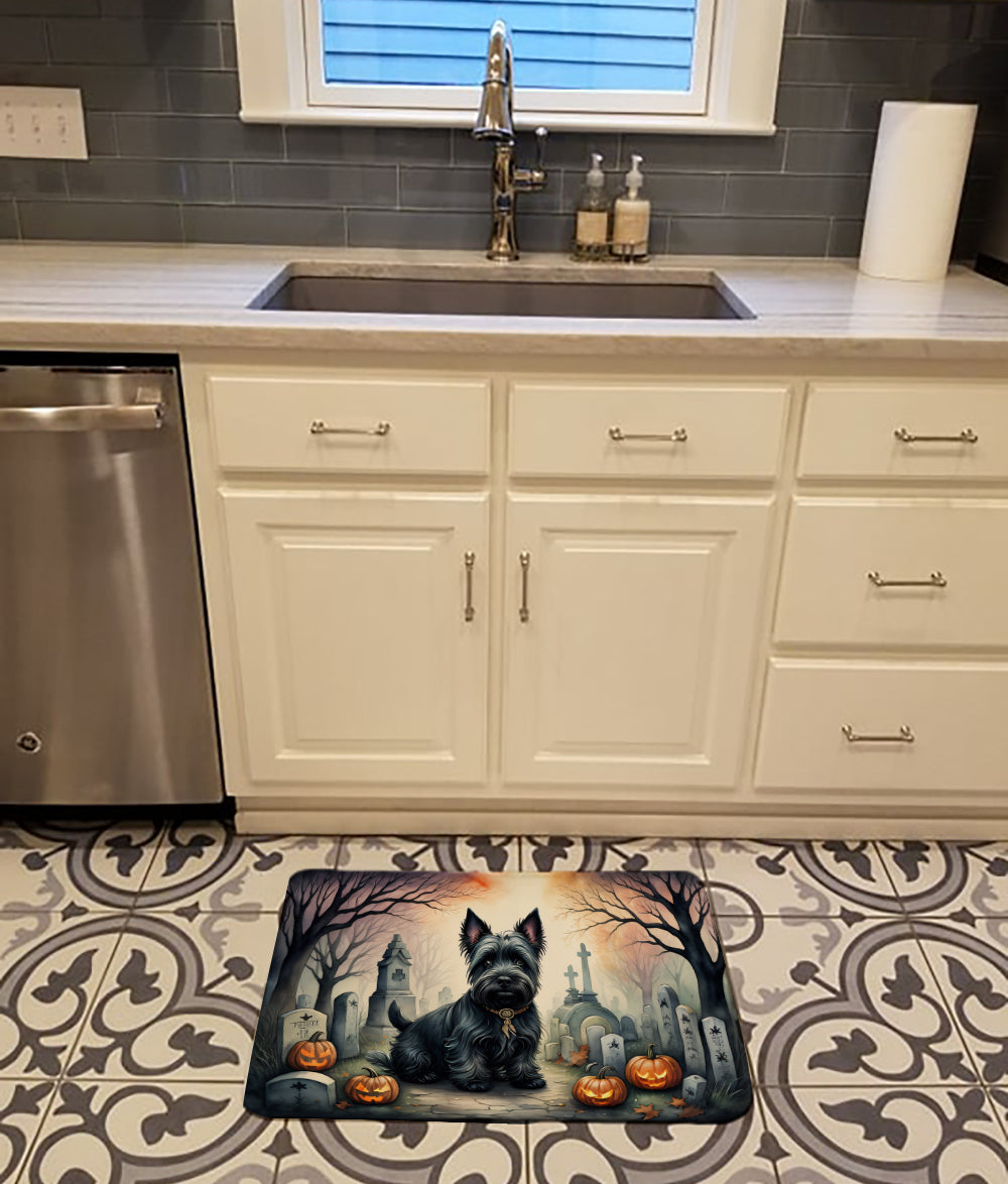 Scottish Terrier Spooky Halloween Memory Foam Kitchen Mat
