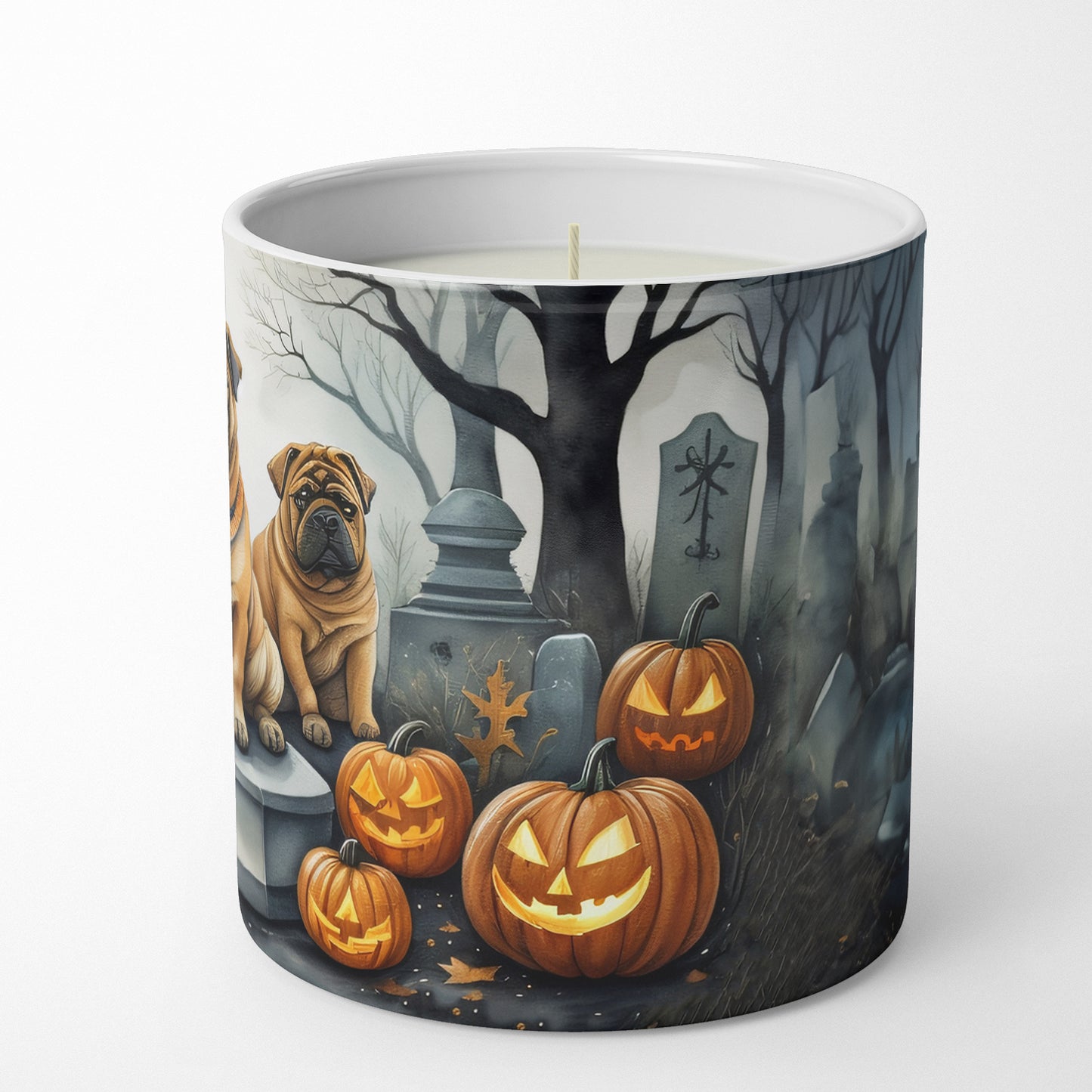 Shar Pei Spooky Halloween Decorative Soy Candle