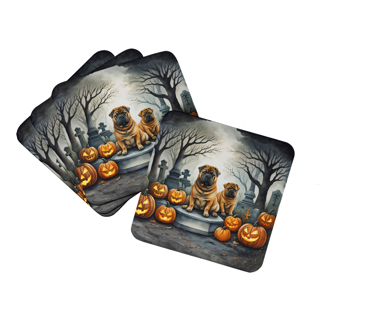 Buy this Shar Pei Spooky Halloween Foam Coasters