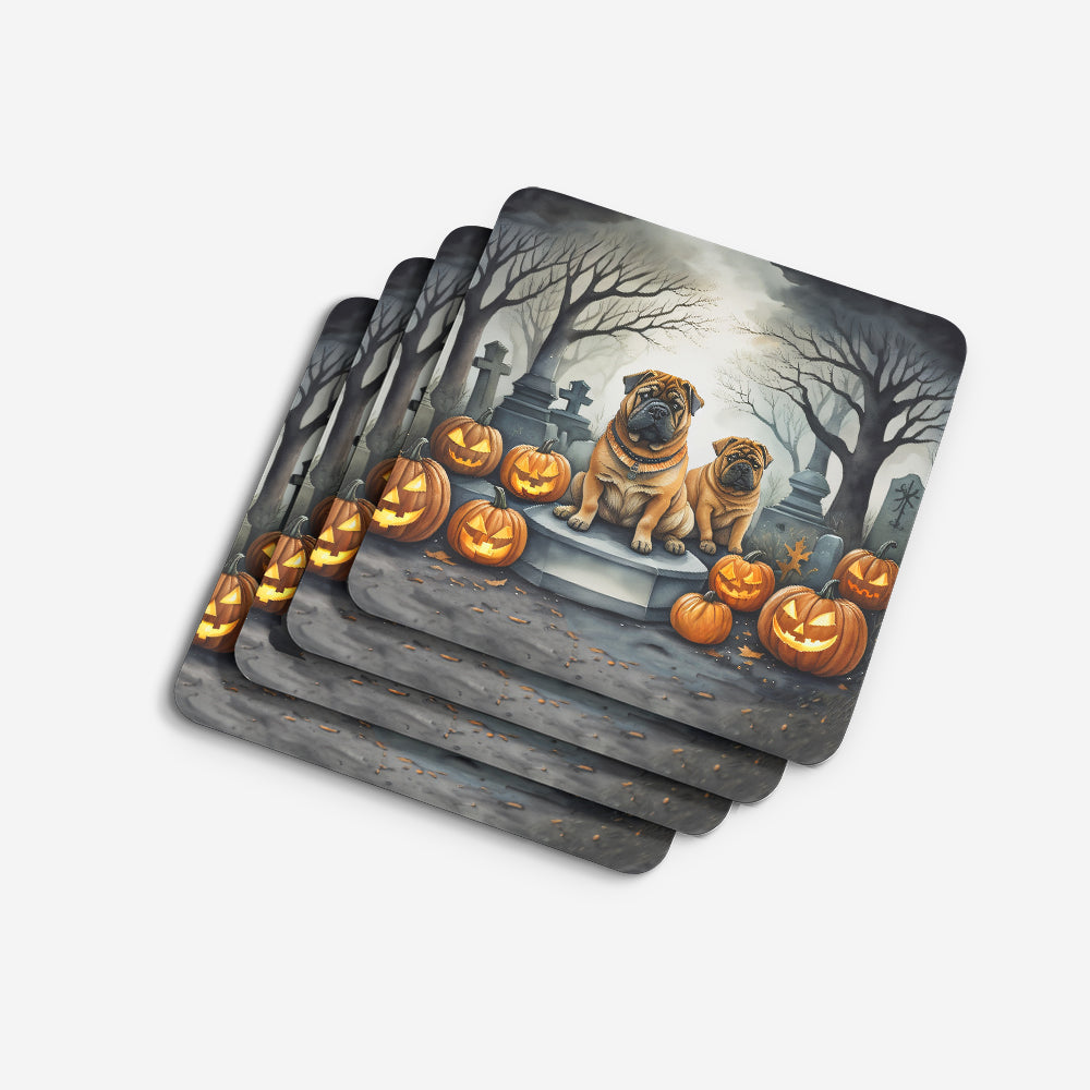 Shar Pei Spooky Halloween Foam Coasters