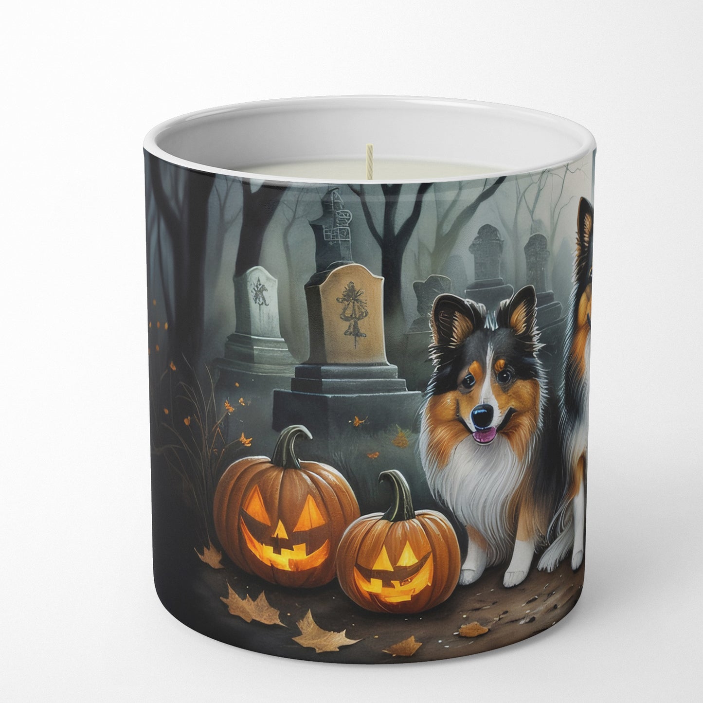 Buy this Sheltie Spooky Halloween Decorative Soy Candle