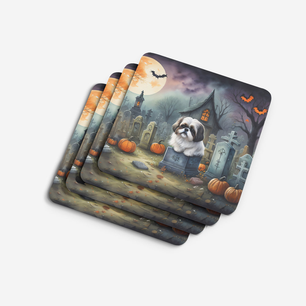 Shih Tzu Spooky Halloween Foam Coasters