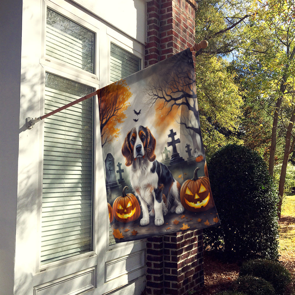 Welsh Springer Spaniel Spooky Halloween House Flag