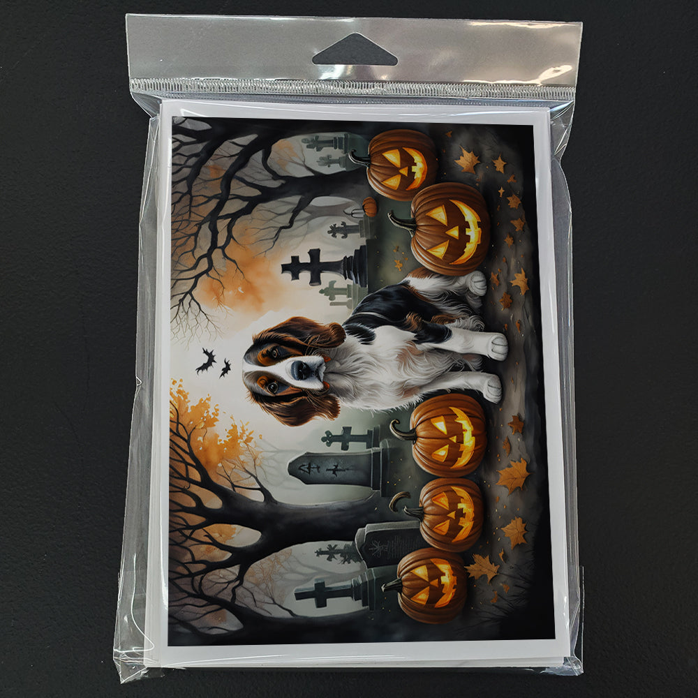 Welsh Springer Spaniel Spooky Halloween Greeting Cards and Envelopes Pack of 8