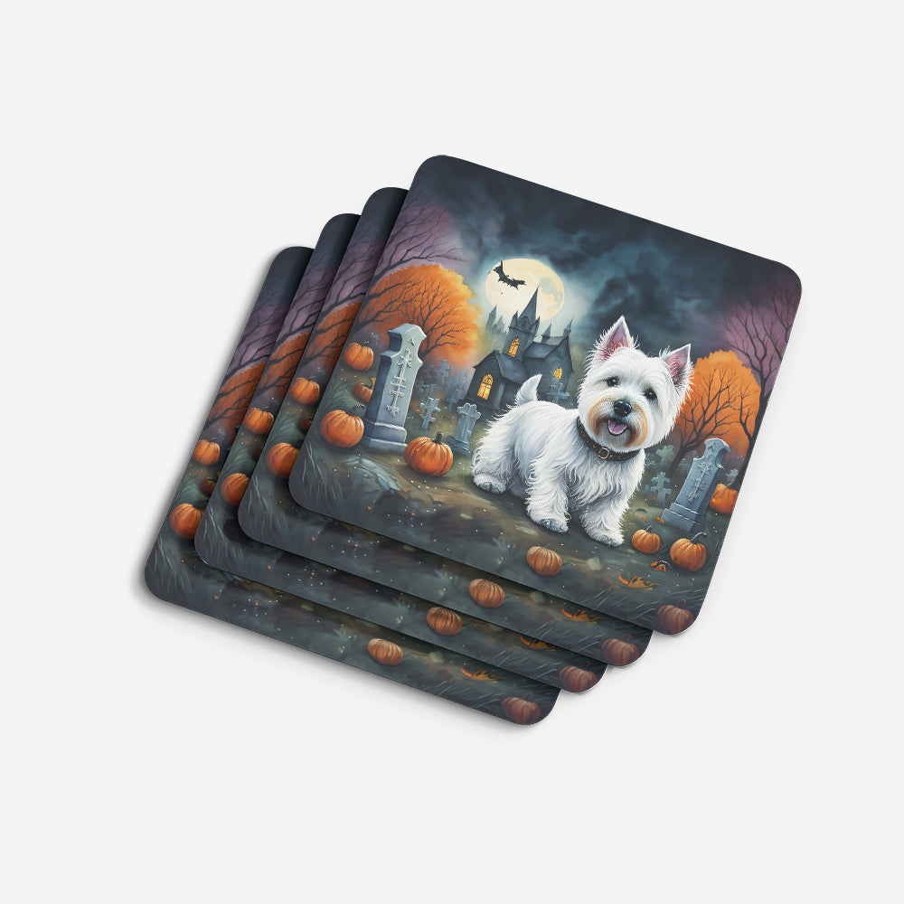 Westie Spooky Halloween Foam Coasters
