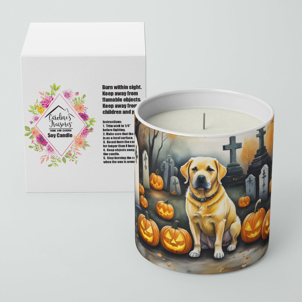 Yellow Labrador Retriever Spooky Halloween Decorative Soy Candle