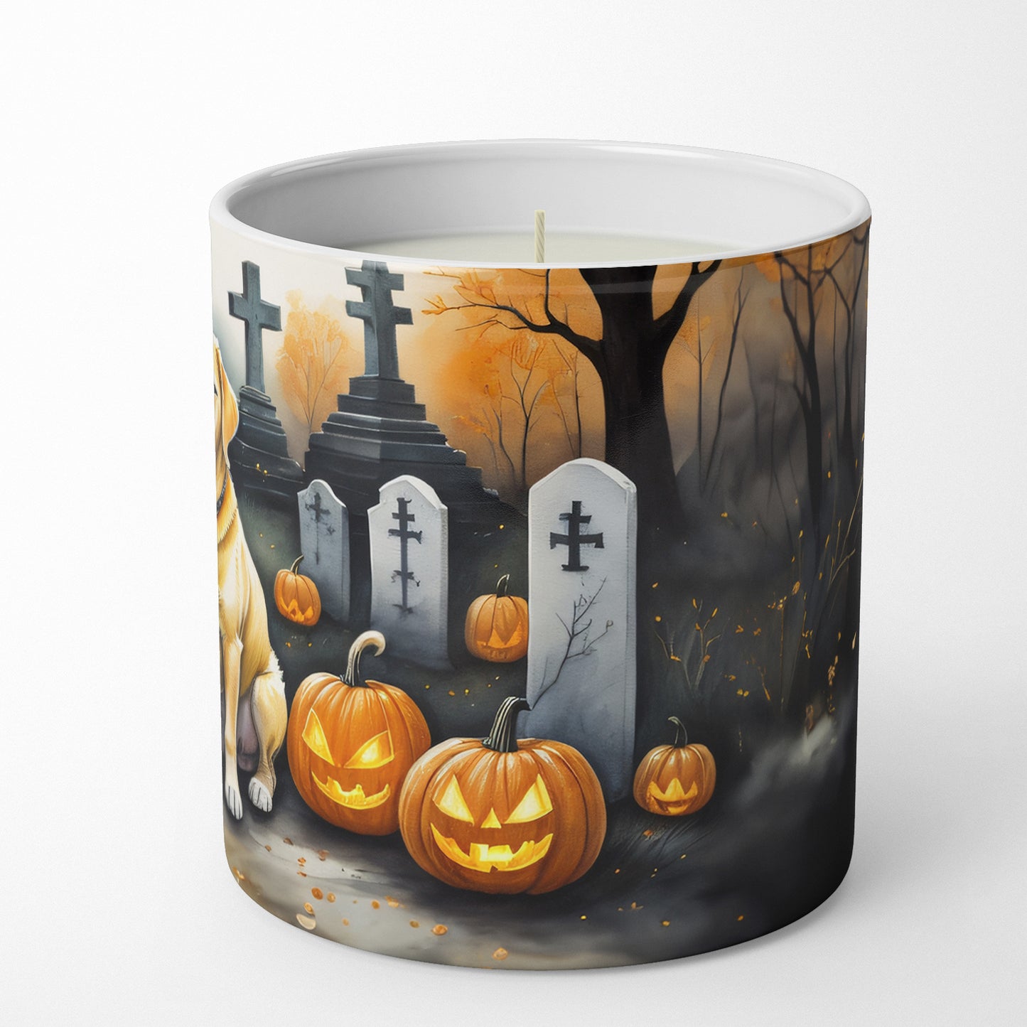 Yellow Labrador Retriever Spooky Halloween Decorative Soy Candle