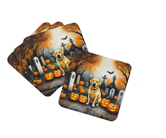 Buy this Yellow Labrador Retriever Spooky Halloween Foam Coasters