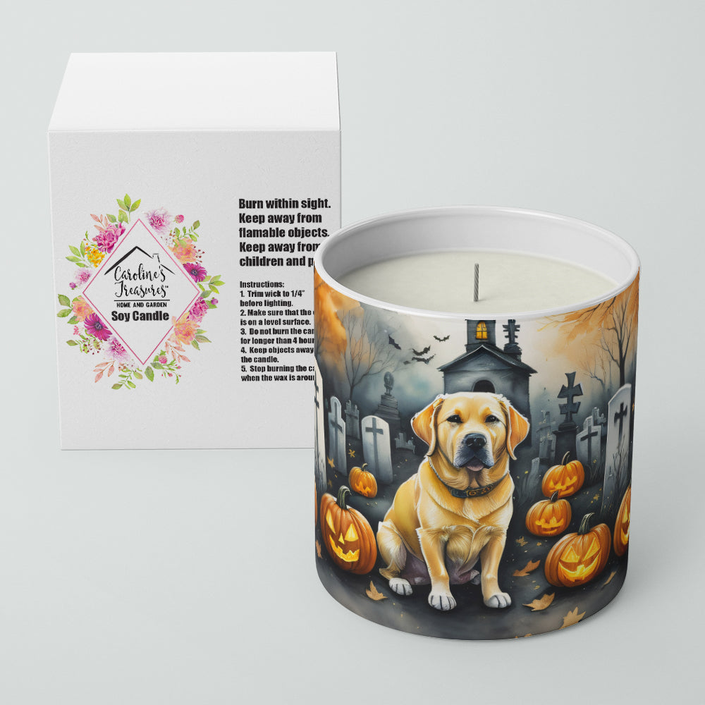 Yellow Labrador Retriever Spooky Halloween Decorative Soy Candle