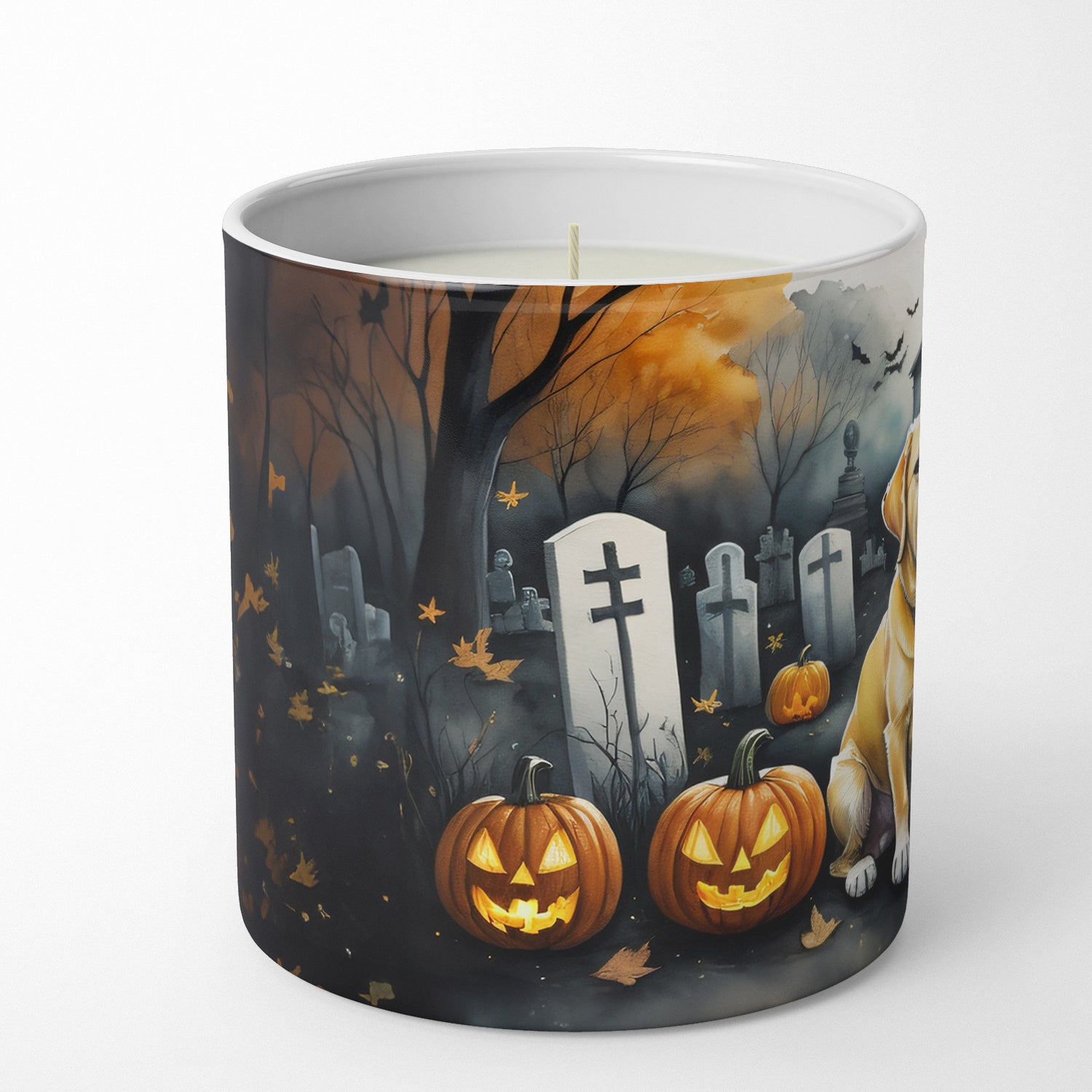 Buy this Yellow Labrador Retriever Spooky Halloween Decorative Soy Candle
