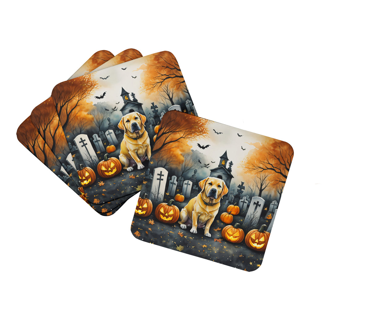 Buy this Yellow Labrador Retriever Spooky Halloween Foam Coasters