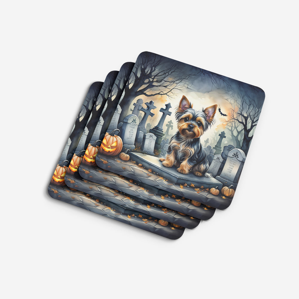 Yorkshire Terrier Spooky Halloween Foam Coasters