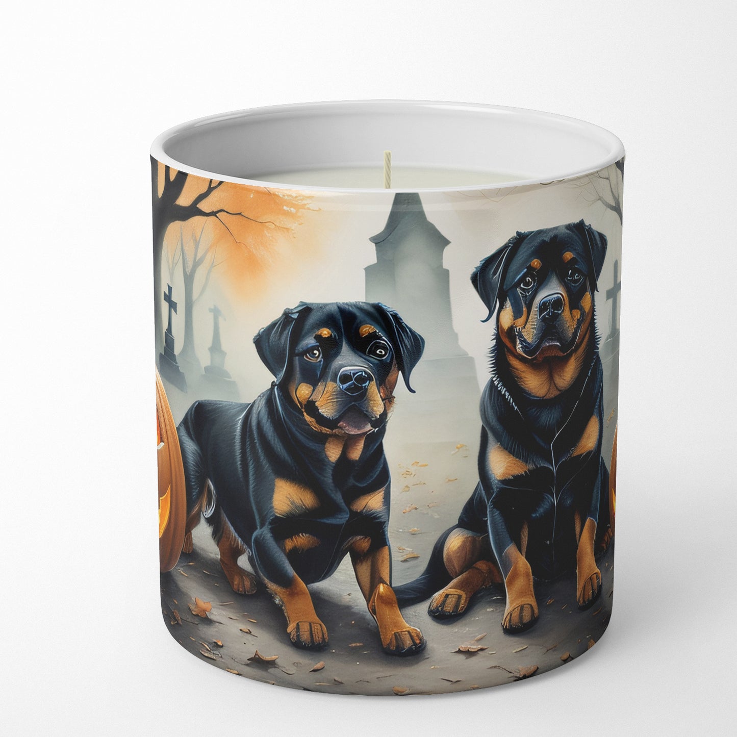 Rottweiler Spooky Halloween Decorative Soy Candle