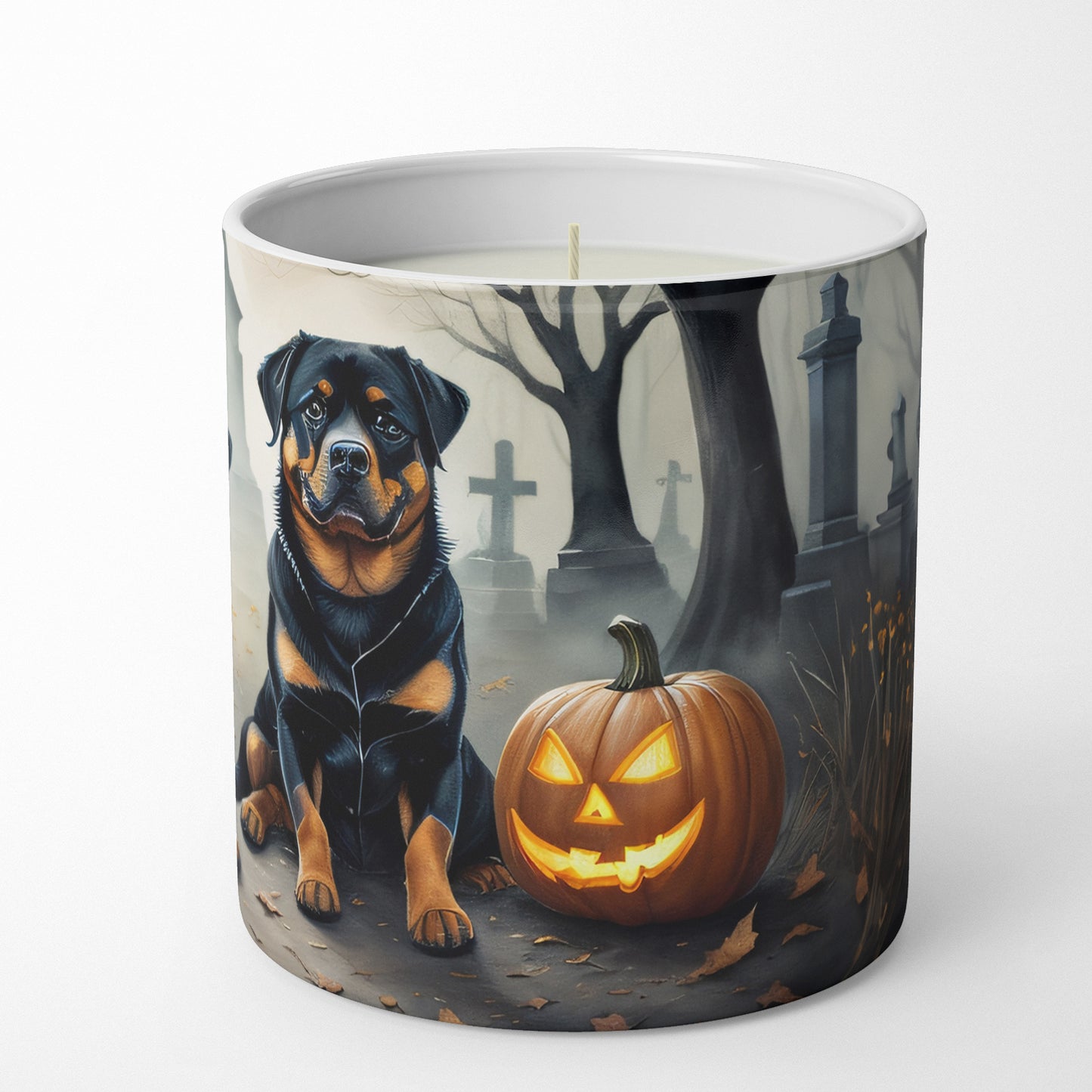 Rottweiler Spooky Halloween Decorative Soy Candle