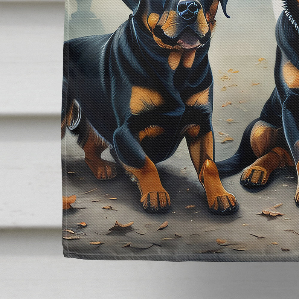 Rottweiler Spooky Halloween House Flag