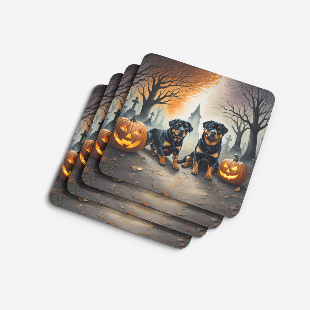 Rottweiler Spooky Halloween Foam Coasters