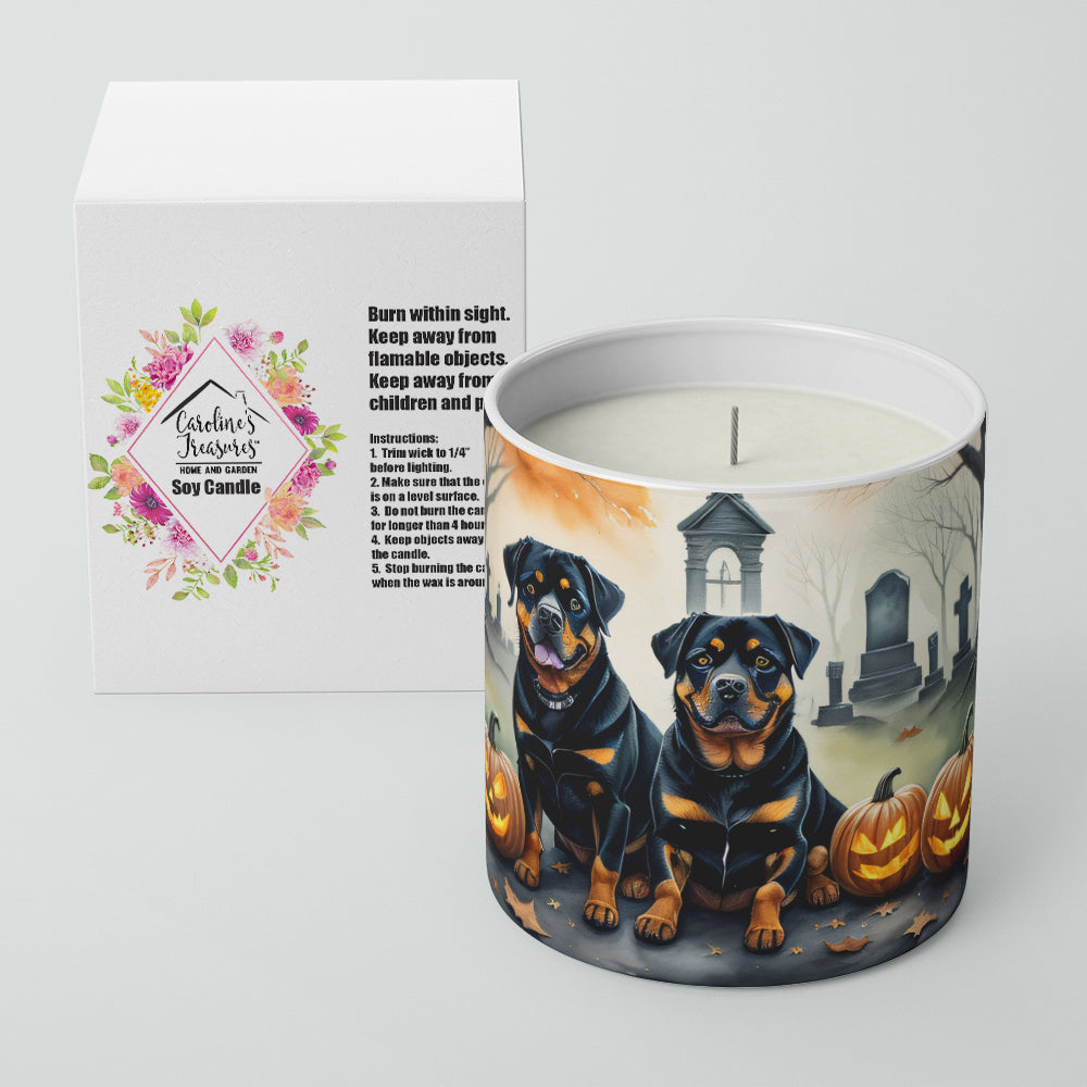 Rottweiler Spooky Halloween Decorative Soy Candle