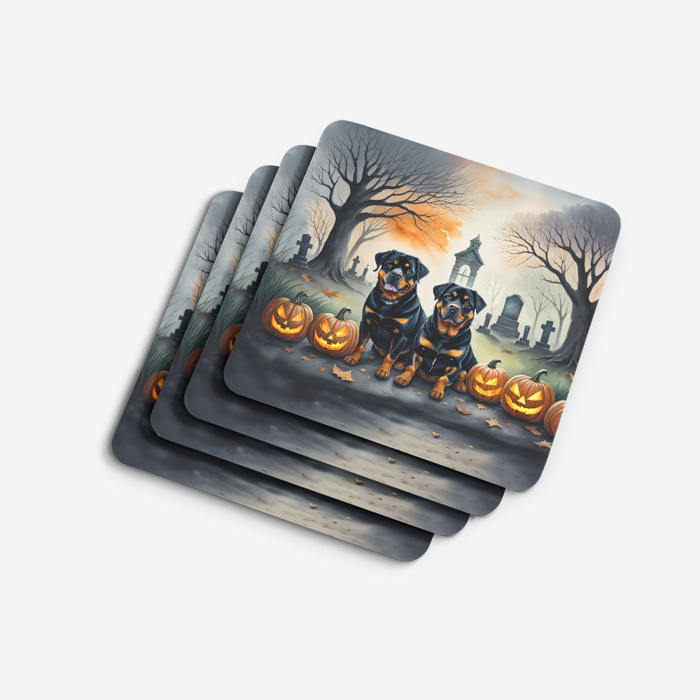 Rottweiler Spooky Halloween Foam Coasters