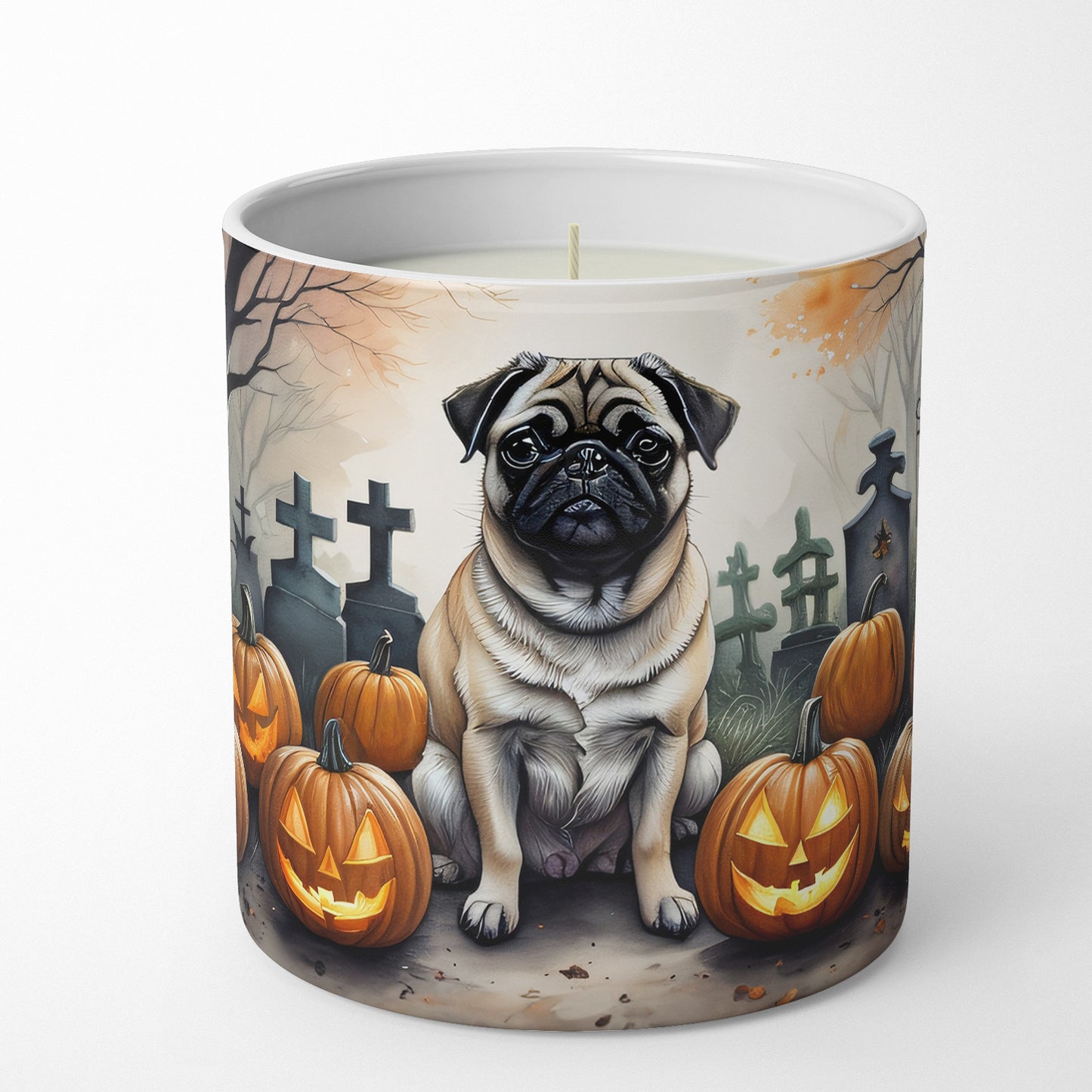 Fawn Pug Spooky Halloween Decorative Soy Candle