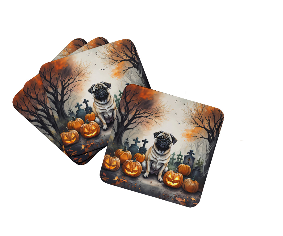Buy this Fawn Pug Spooky Halloween Foam Coasters