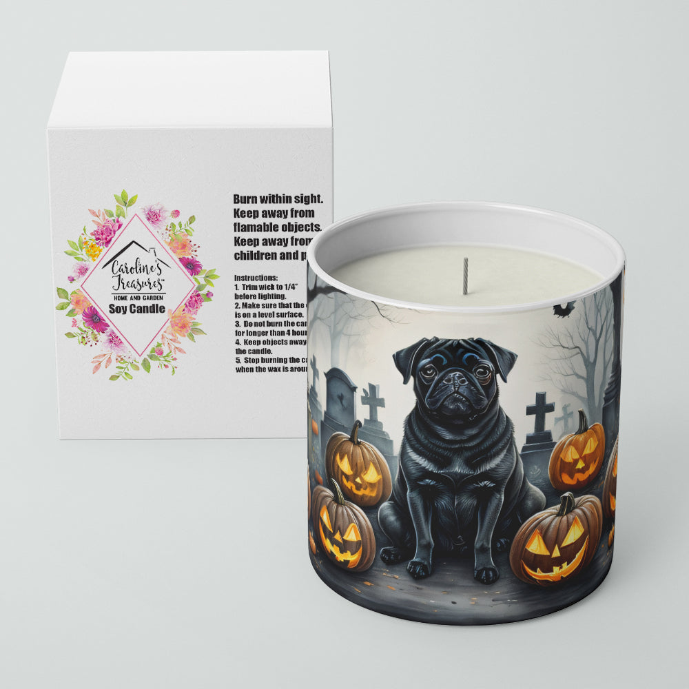 Black Pug Spooky Halloween Decorative Soy Candle