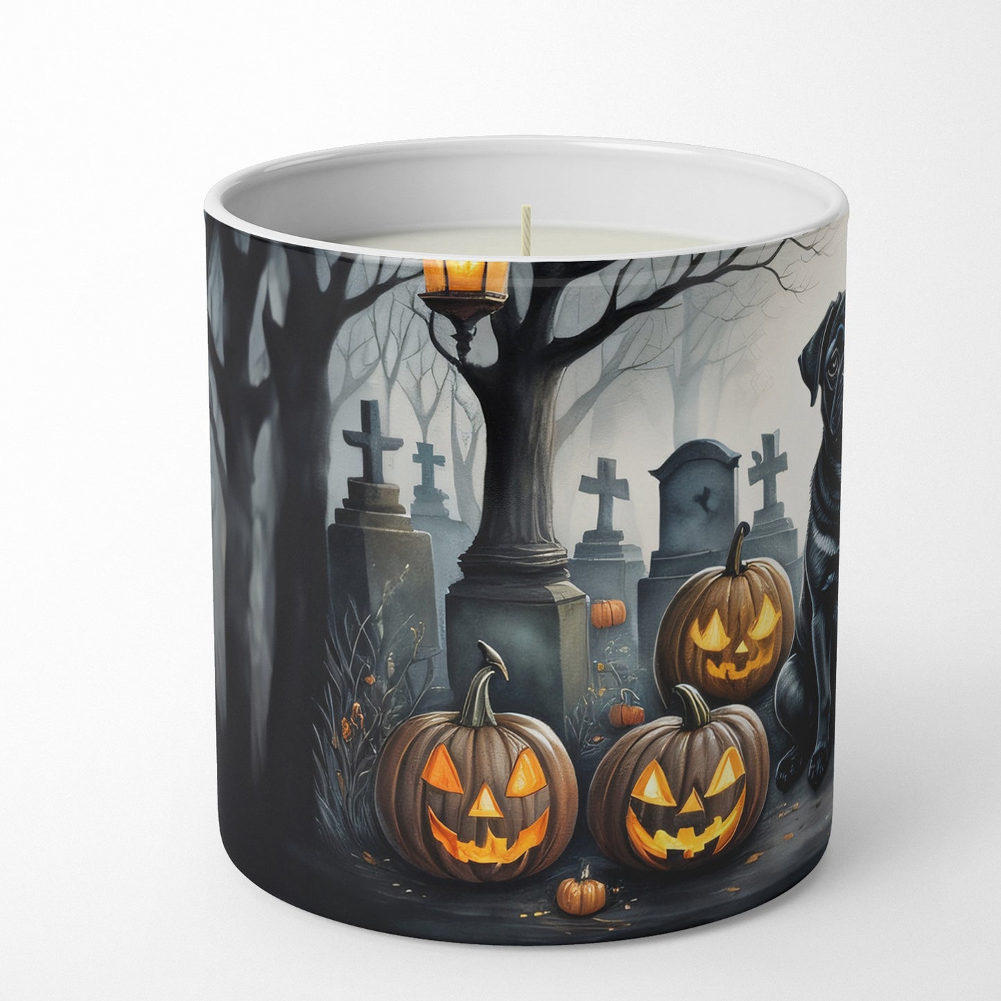 Buy this Black Pug Spooky Halloween Decorative Soy Candle
