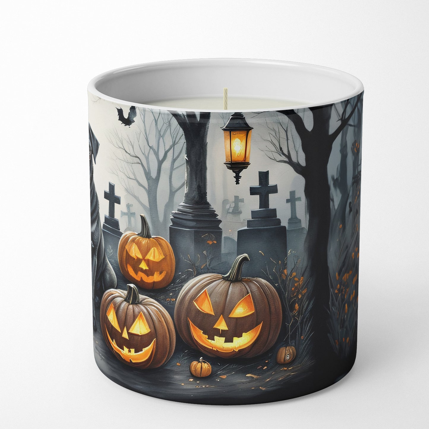 Black Pug Spooky Halloween Decorative Soy Candle