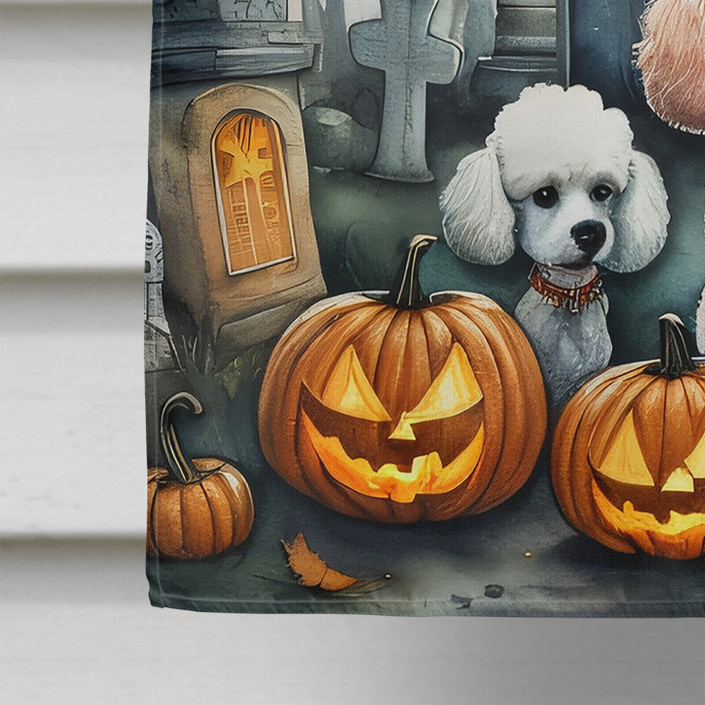 Poodle Spooky Halloween House Flag