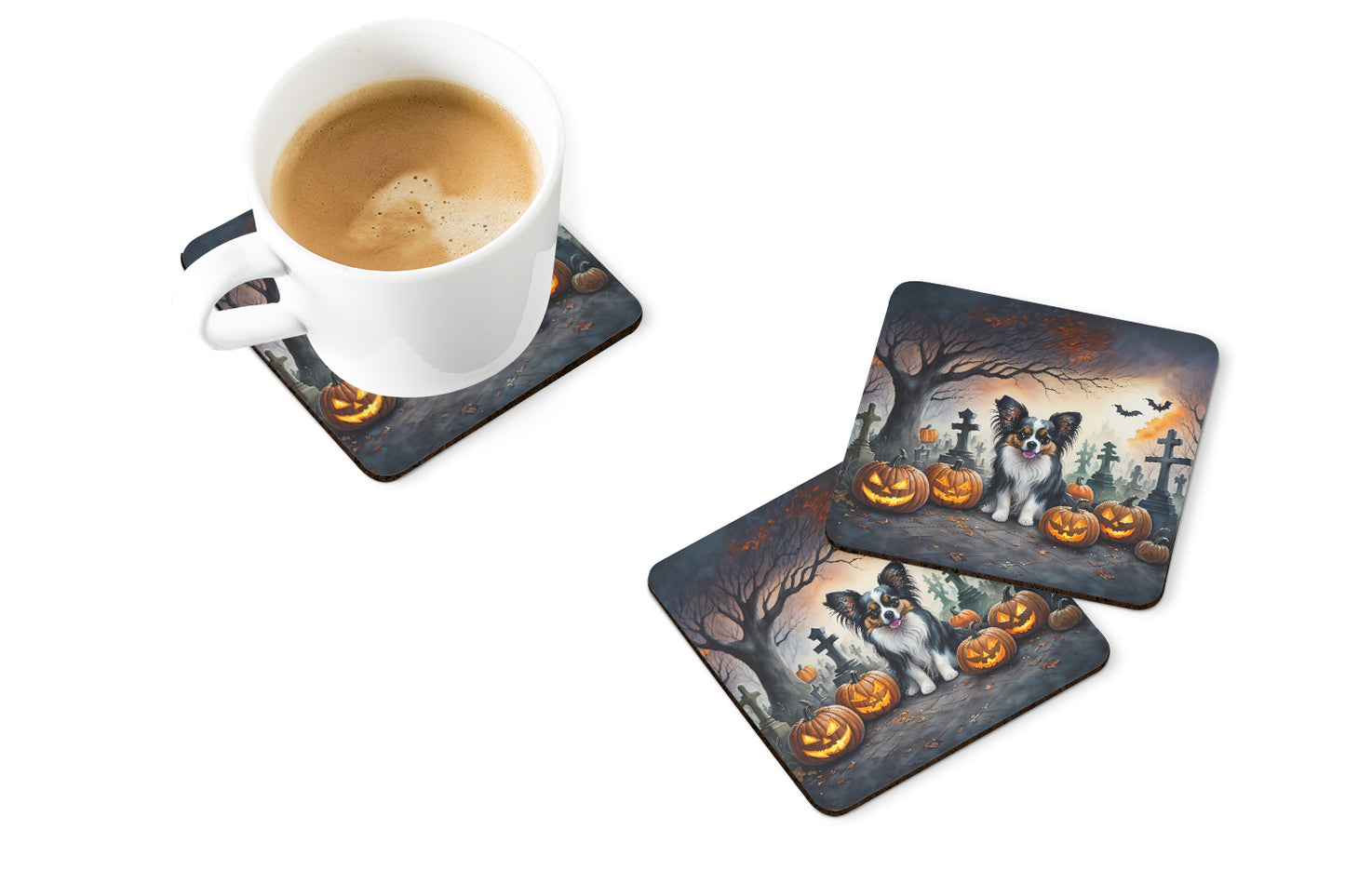 Papillon Spooky Halloween Foam Coasters