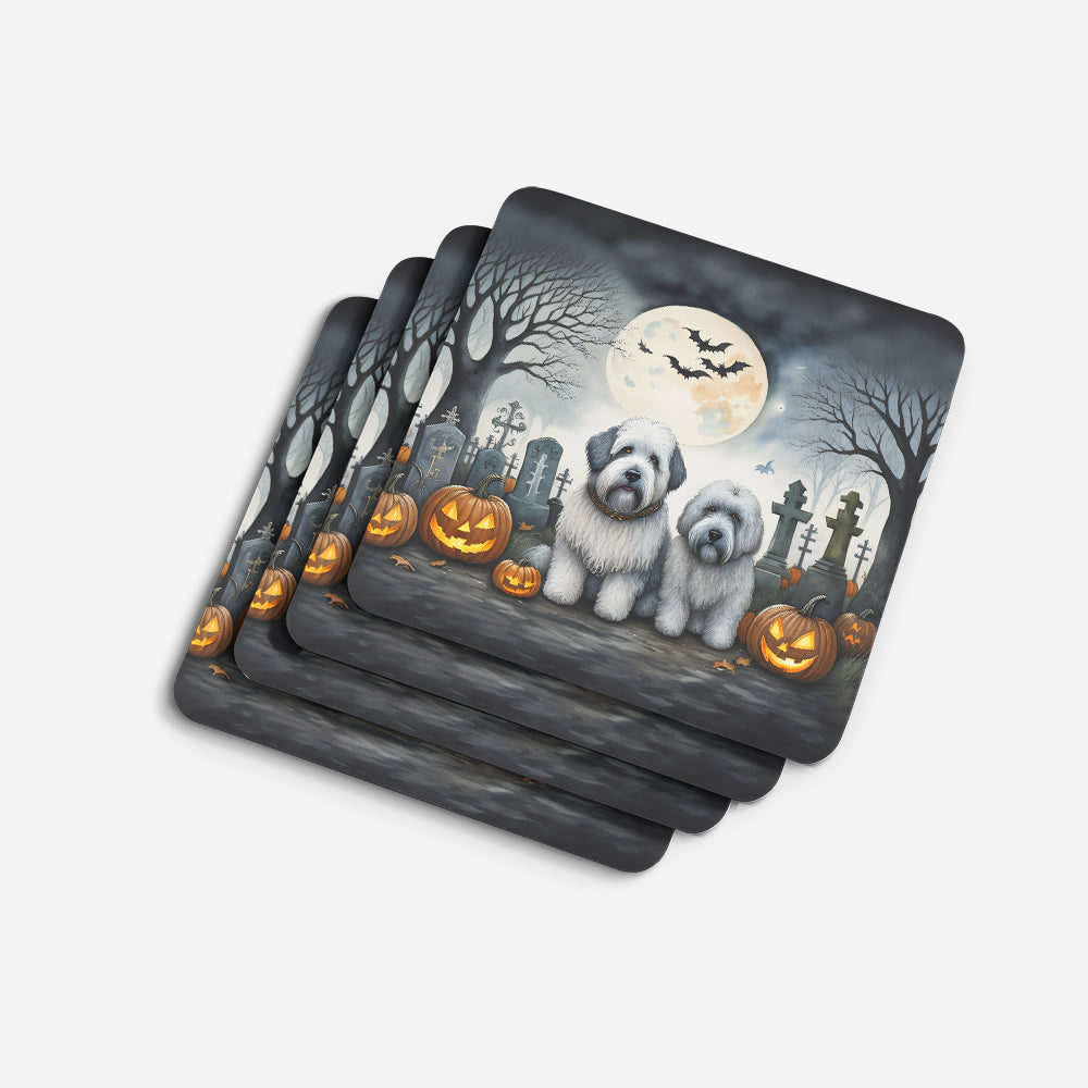 Old English Sheepdog Spooky Halloween Foam Coasters