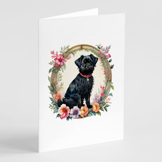 Buy this Affenpinscher and Flowers Greeting Cards and Envelopes Pack of 8