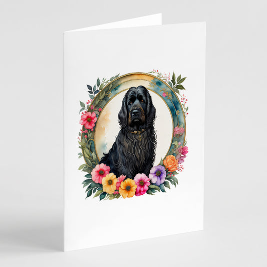 Buy this Briard and Flowers Greeting Cards and Envelopes Pack of 8