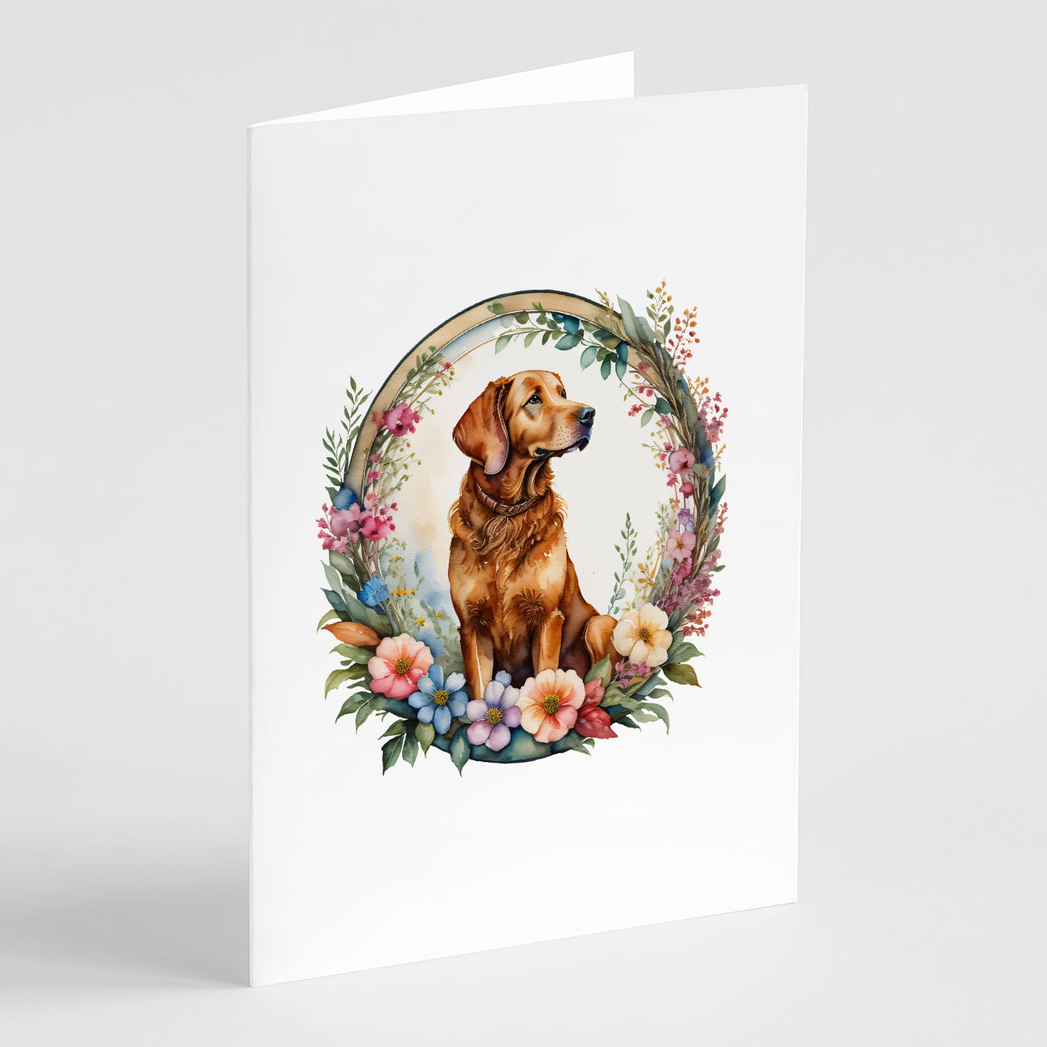 Buy this Chesapeake Bay Retriever and Flowers Greeting Cards and Envelopes Pack of 8